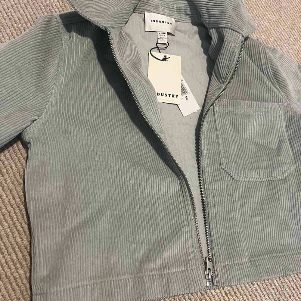 Industry Kids Gray Corduroy Jean Jacket XS, NWT